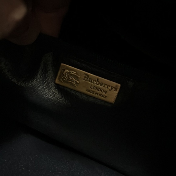 Authentic Vintage Burberrys Navy blue Plaid Leather Bucket bag with wallet - Picture 8 of 13